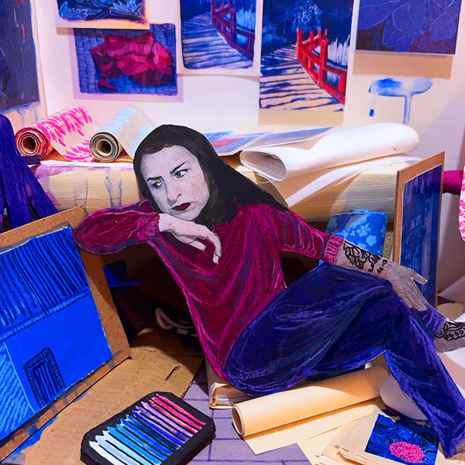 Shazia Ahmad post thumbnail - Diorama of Shazia leaning